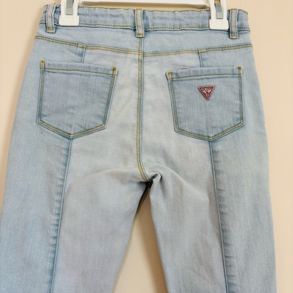 Guess big girls two tone denim blue high low raw hem preppy jeans - Picture 5 of 15